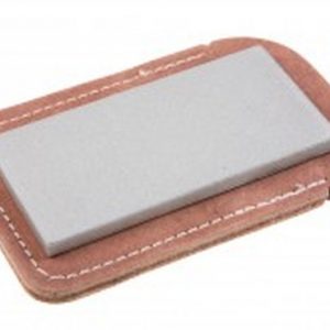 Eze-Lap 2" x 4" Fine Grit Diamond Bench Stone (600) with a Leather Pouch
